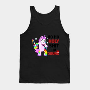 Ho Ho Ho Unicorn Drunk Funny T-Shirt Tank Top